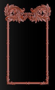 3D Ornate Decorative Frame Bas-Relief model