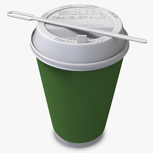 3d model paper coffee cup away