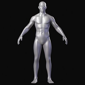 Realistic Athletic Man Body Base Mesh