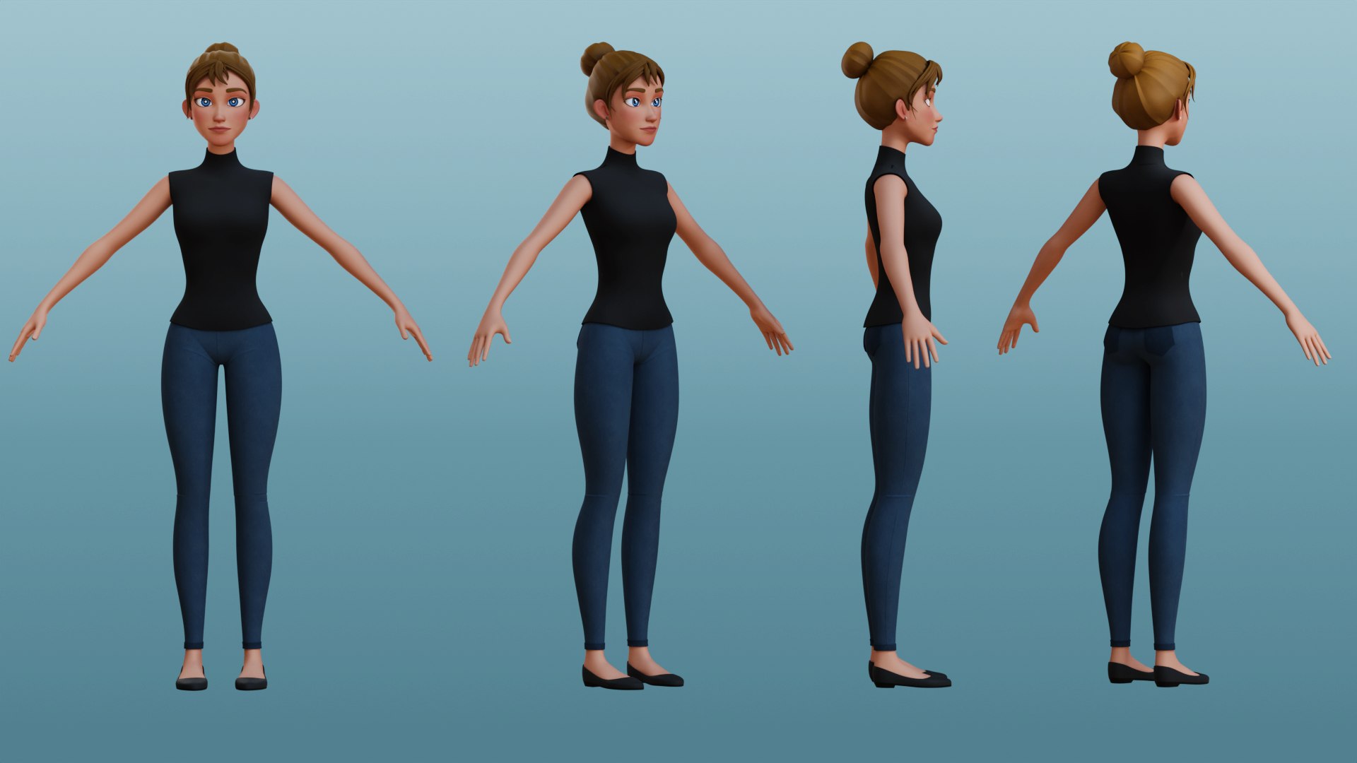 3D 3D Julia Cartoon Girl Model - TurboSquid 2229364