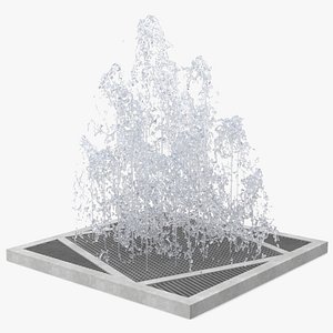 3D Dry Deck Fountains Square model
