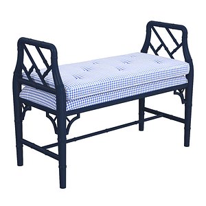 3D Faux Bamboo Chinese Chippendale Bench model