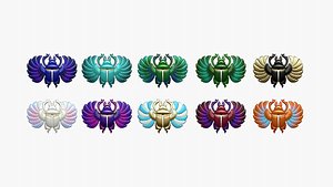 10 Khepri Mask A Collectionn - Egyptian Gods Character Clothing 3D model