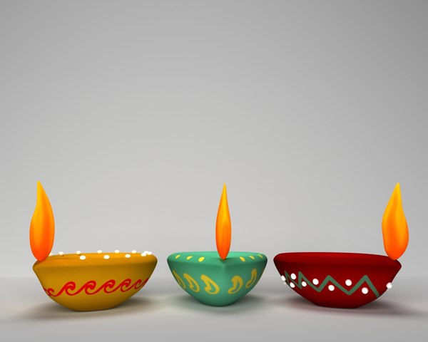 3d diya for diwali