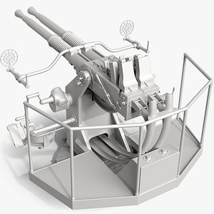 3D model Twin 40mm anti-aircraft gun