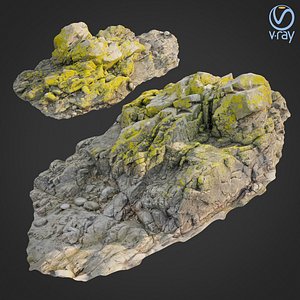 3D model scanned rock cliff p