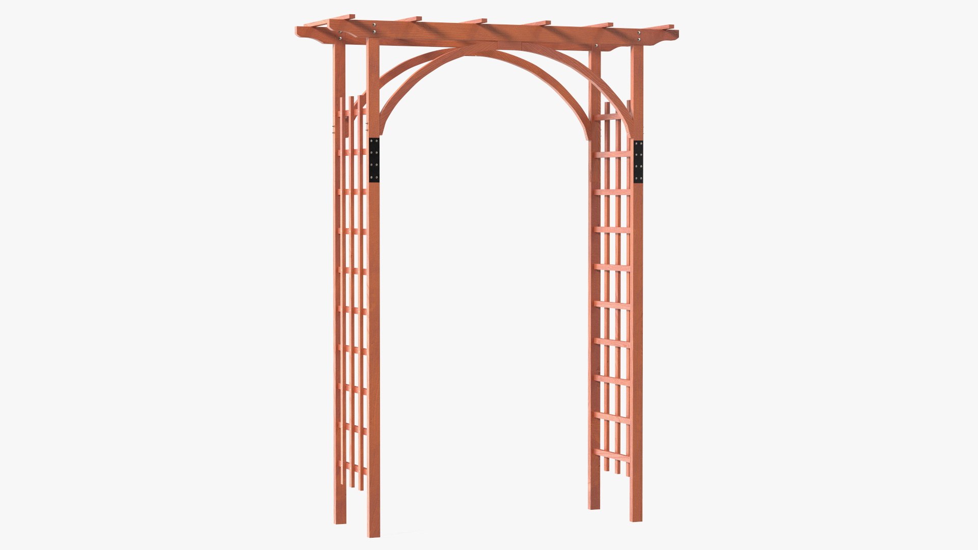 Wooden Garden Arch Arbor Red 3D model preview