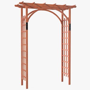 Wooden Garden Arch Arbor Red