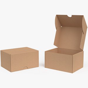 3D model cardboard box 03 rigged