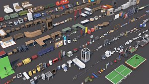1000 Low Poly Interior Furniture Mega Pack Collection