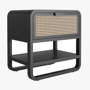 3D Crate and Barrel Anaise Cane Nightstand