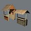 3d model bamboo tiki bars
