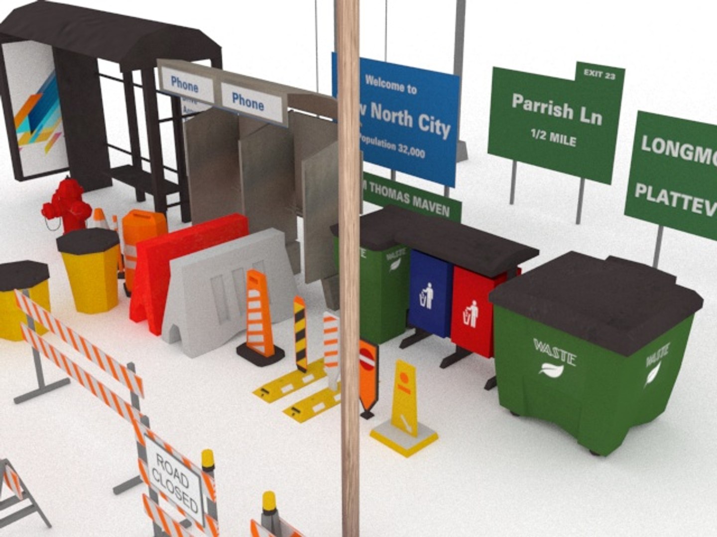 3D road street objects cone - TurboSquid 1367139