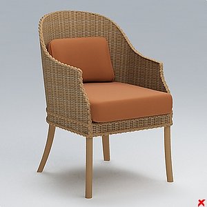 3d model wicker chair