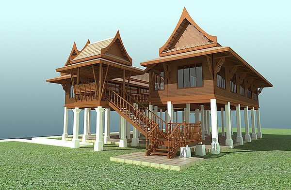 태국 전통 가옥 3D 모델 - Turbosquid 681051