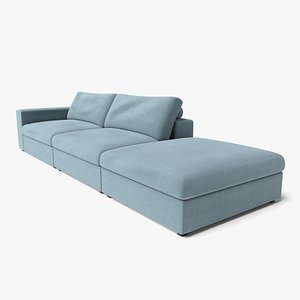 Cube Glacier Blue Modular Sofa
