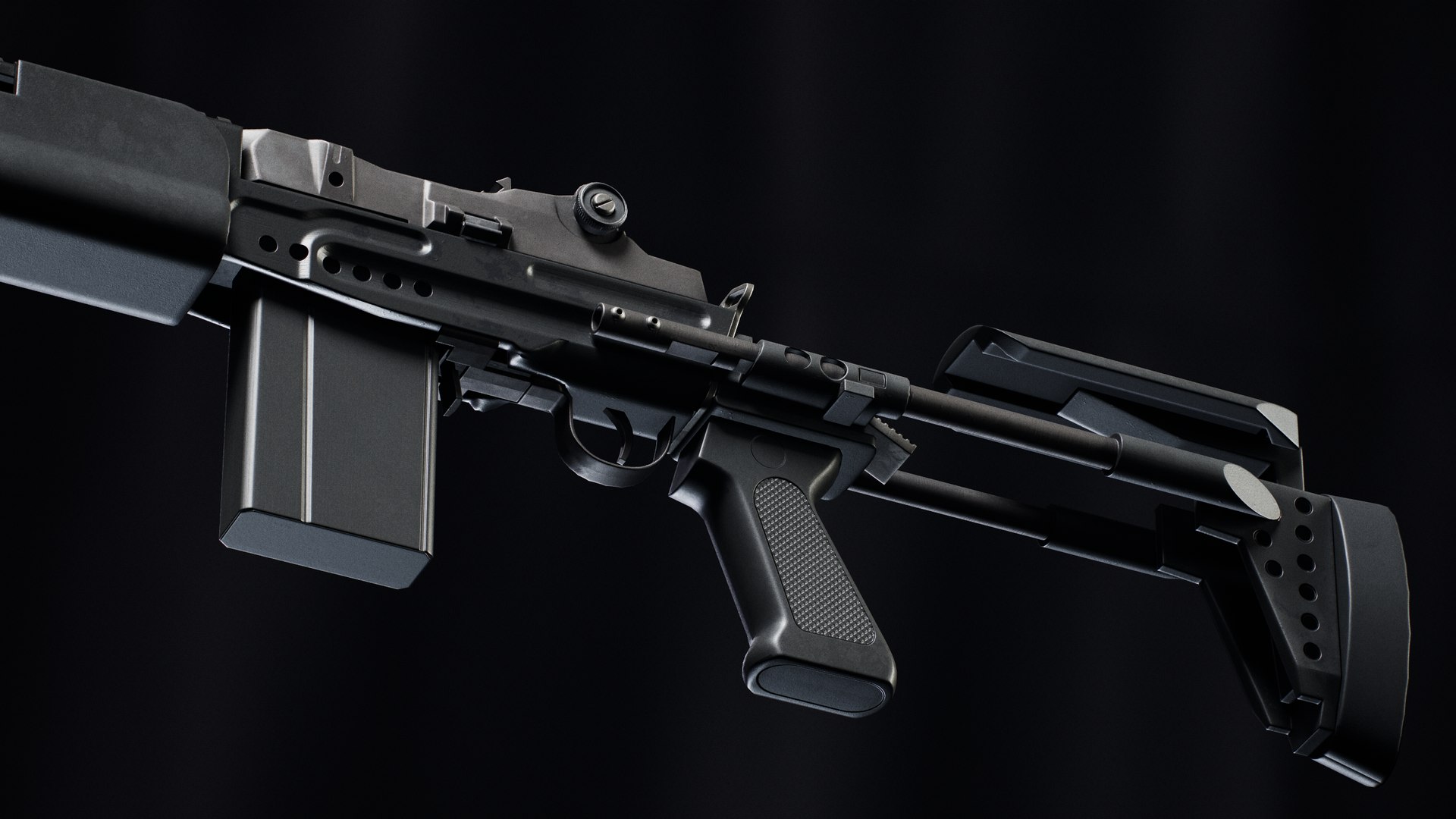 M39 EMR FN Marksman Rifle - Triple A - PBR Game Ready Model ...