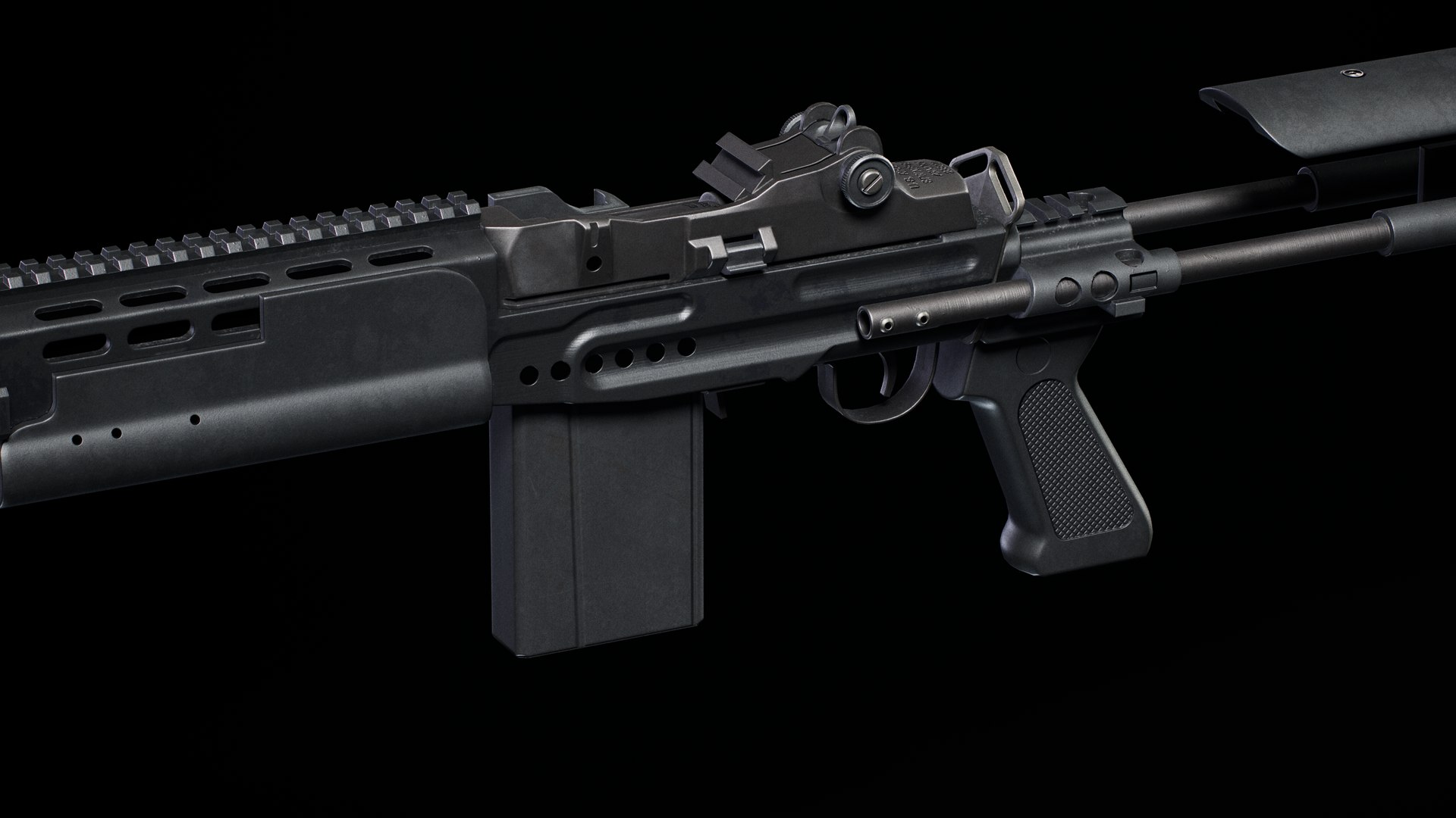 M39 EMR FN Marksman Rifle - Triple A - PBR Game Ready Model ...