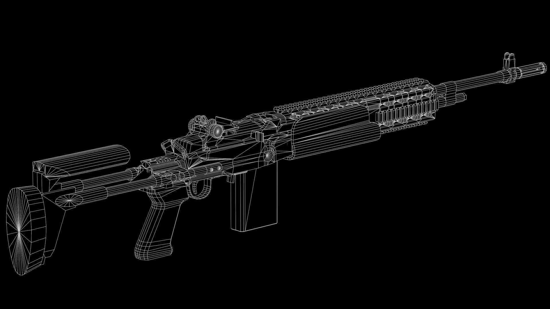 M39 EMR FN Marksman Rifle - Triple A - PBR Game Ready Model ...