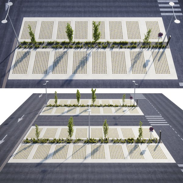 Vaga de estacionamento para carros pequenos 3D model - Baixar Arquitectura  no