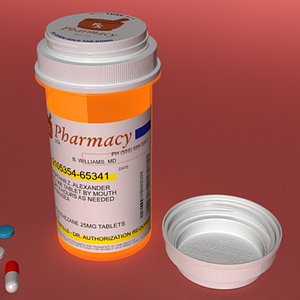 3d model of prescription pill bottle