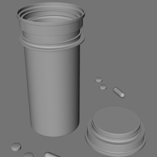 3d model of prescription pill bottle