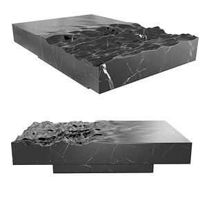 MATHIEU LEHANNEUR OCEAN MEMORIES RECTANGULAR LOW TABLE 40 WAVES BLACK  2020