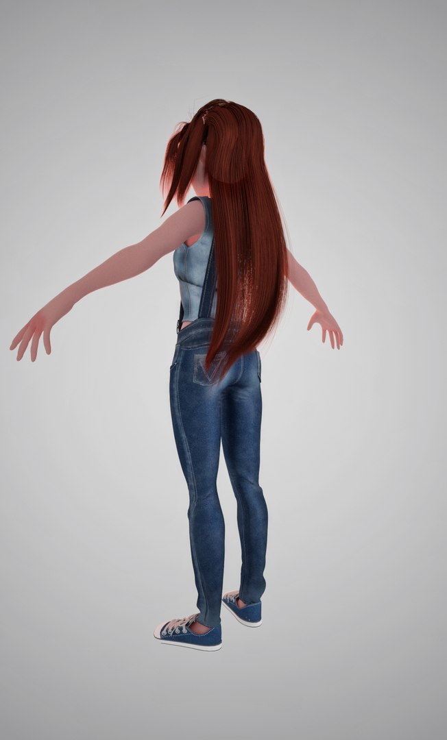 Cartoon girl toon model - TurboSquid 1344260