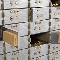 Safety Deposit Box With Gold Bars