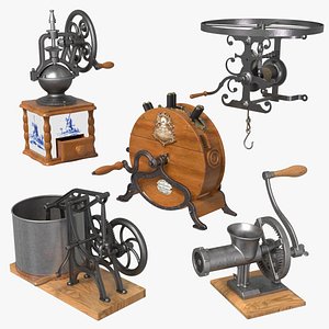 3D Antique Kitchen Appliances