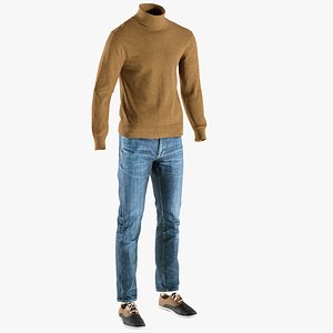 Men's Pants with Pullover and Shoes