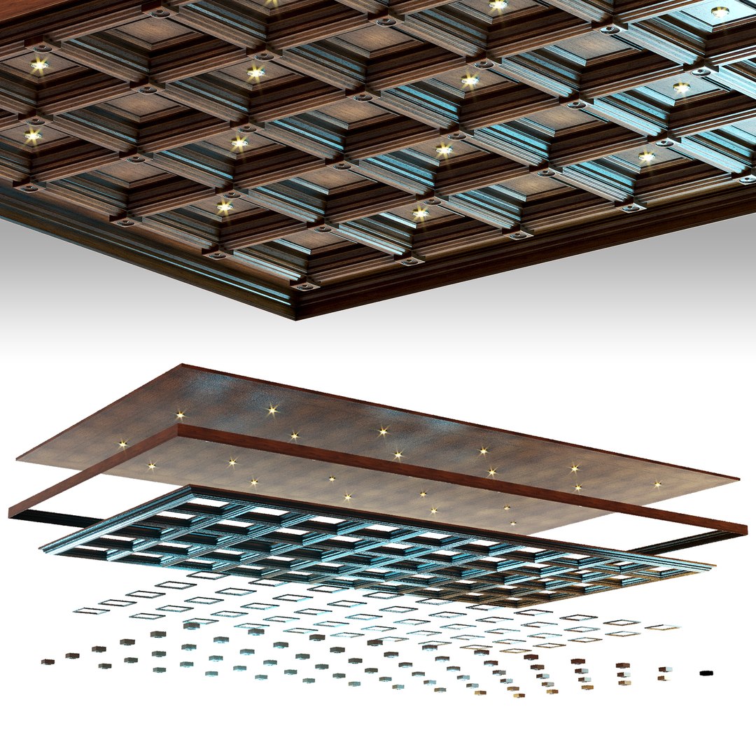 Ceiling Set -2 - Wenge Color 3D Model - TurboSquid 1755885