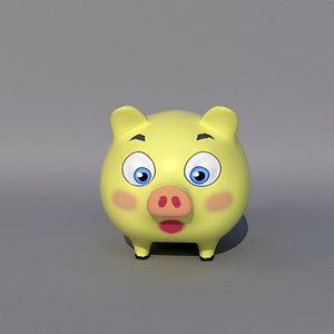 3D model pig cartoon toon