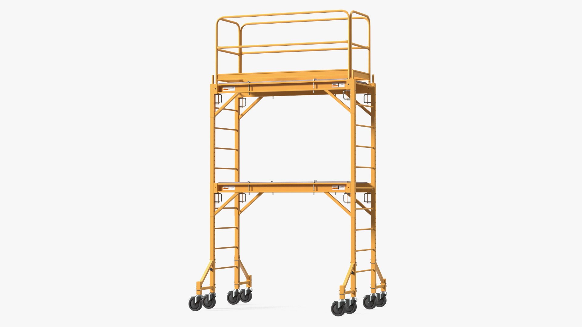 2 Story Rolling Scaffold Tower Yellow 3D model preview