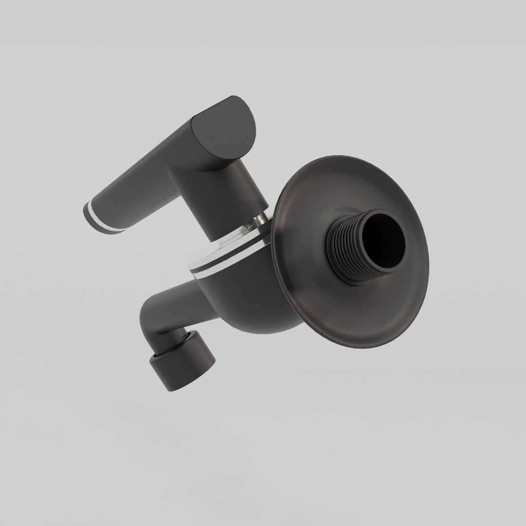 3D Model Realistic Water Tap Black - TurboSquid 2268655