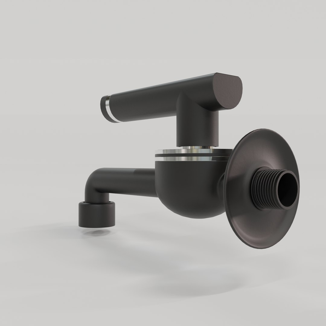 3D Model Realistic Water Tap Black - TurboSquid 2268655