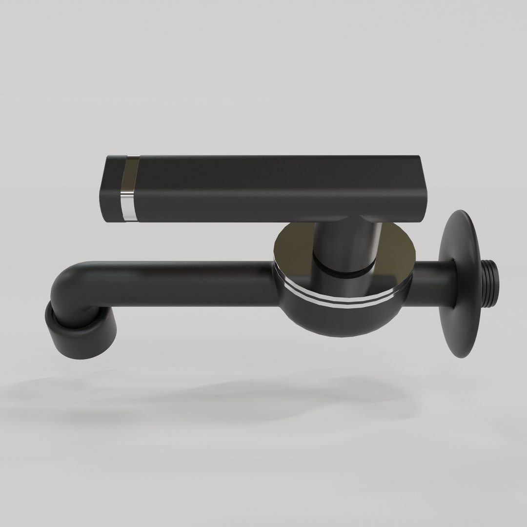 3D Model Realistic Water Tap Black - TurboSquid 2268655
