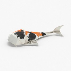 Origami Koi Fish White