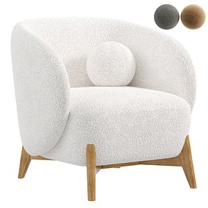 3D Cozy White Armchair by divan