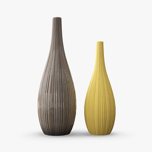 3D model tall ceramic flower vases