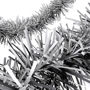 tinsel decorating christmas tree 3d model