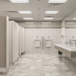 Public Bathroom Interior Scene