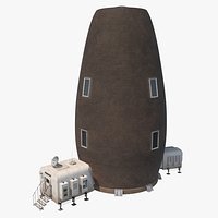 Space Colonization Habitation Pod 07 Clean and Dirty