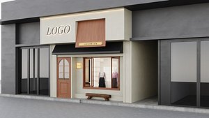 3D model Modern Minimal Storefront Facade