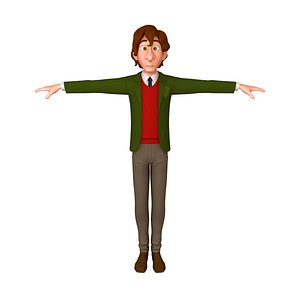 Student young man cartoon 01