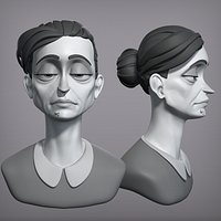 Cartoon female character Gloria base mesh