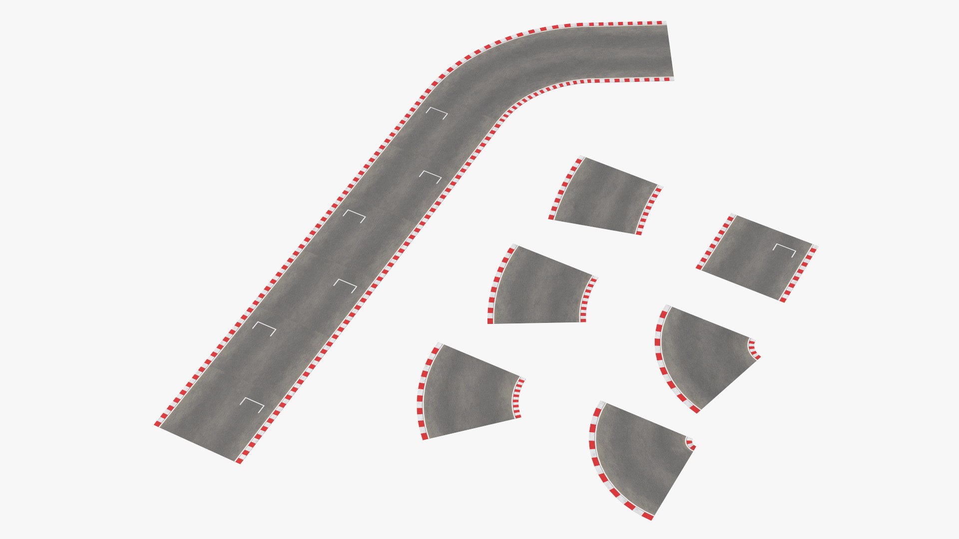 Racing Road Surface 3D model preview