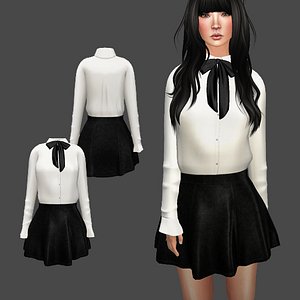 3D model shirt skirt set