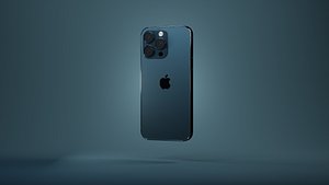 3D Apple iPhone 14 pro MAX Sierra Blue model