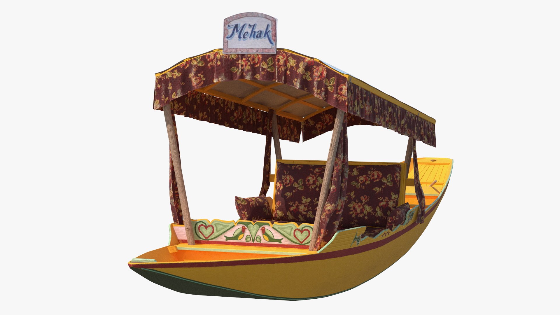 Kashmir Shikara Yellow 3D model preview